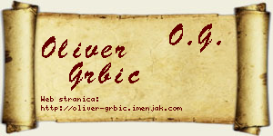 Oliver Grbić vizit kartica